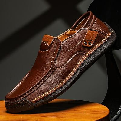 LightInthebox Men's Loafers Slip-On Moccasins Casual Driving Shoes with Contrast Stitching