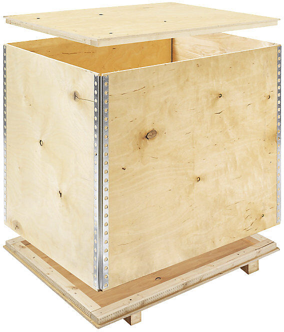 Holzfaltkiste, mit Kufen, Außen-LxBxH 1195 x 755 x 607 mm ratioform economy