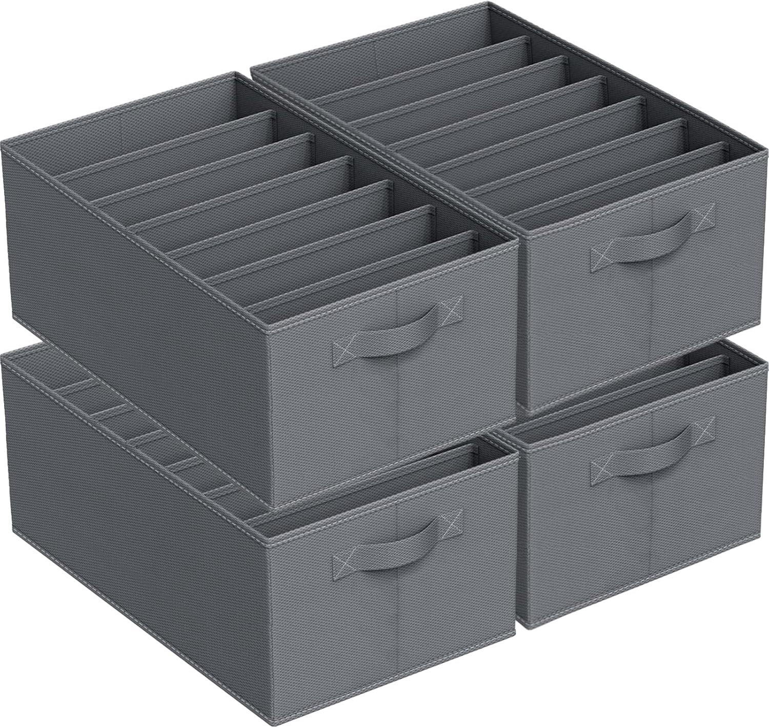 Set van 4 vouwbare ladenorganizers voor kleding en accessoires
