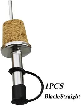 Inspire Daily Merch Wooden Cork Red Bottle Stopper Wine Olive Oil Pourer Spout Bar Accessories black straight