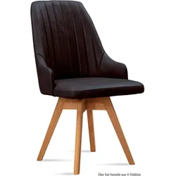 ESSZIMMERSTUHL drehbar (6er-Set) Dotti 52x91x60 Eiche geölt/Espresso