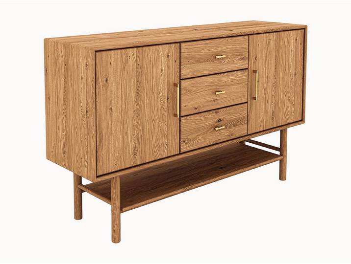 Sideboard Serea - Kernbuche geölt - Variante 05 - H109xB163xT45 cm