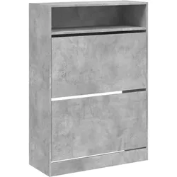 vidaXL Schuhschrank mit 2 Klappen Betongrau 80x34x116 cm