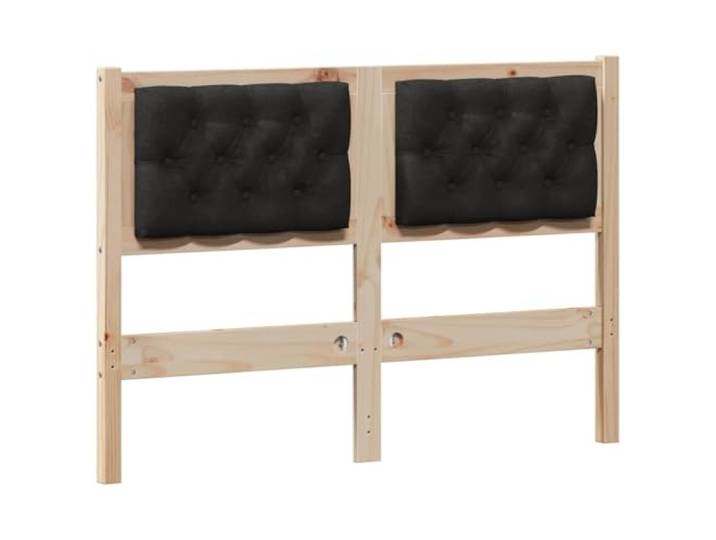 KTHLBRH Kopfteil aus massivem Kiefernholz, 120 cm, Braun und Schwarz Modernes Design, einfache Montage, atmungsaktiver Stoff, einfache Pflege, vielseitiger Stil