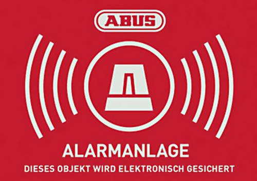 ABUS AU1423 Warnaufkleber Alarmanlage Sprachen Deutsch (B x H) 74mm x 52.5mm