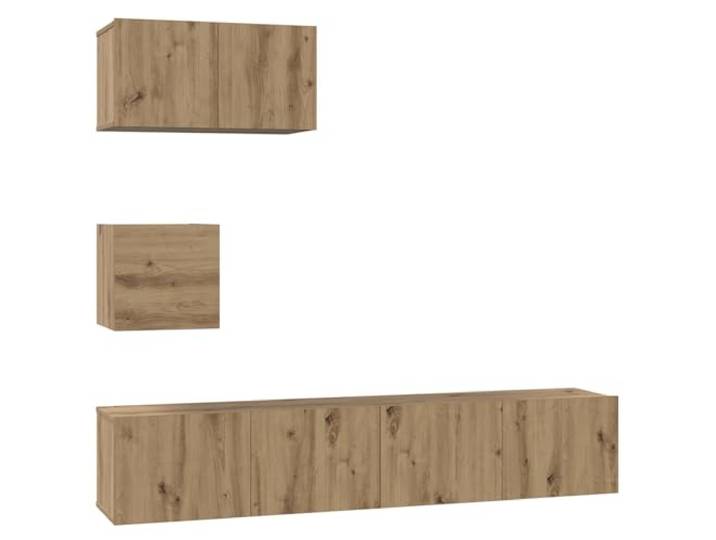 GKHPYURE TV-Möbel-Set, 3-teilig, Eichenholz, handgefertigt, mehrschichtig Wanddesign, 7 Einlegeböden, Scharniertüren, einfache Wartung, vollständige Lagerung