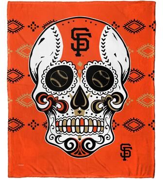 MLB Candy Skull San Francisco Giants Silk Touch Throw Blanket