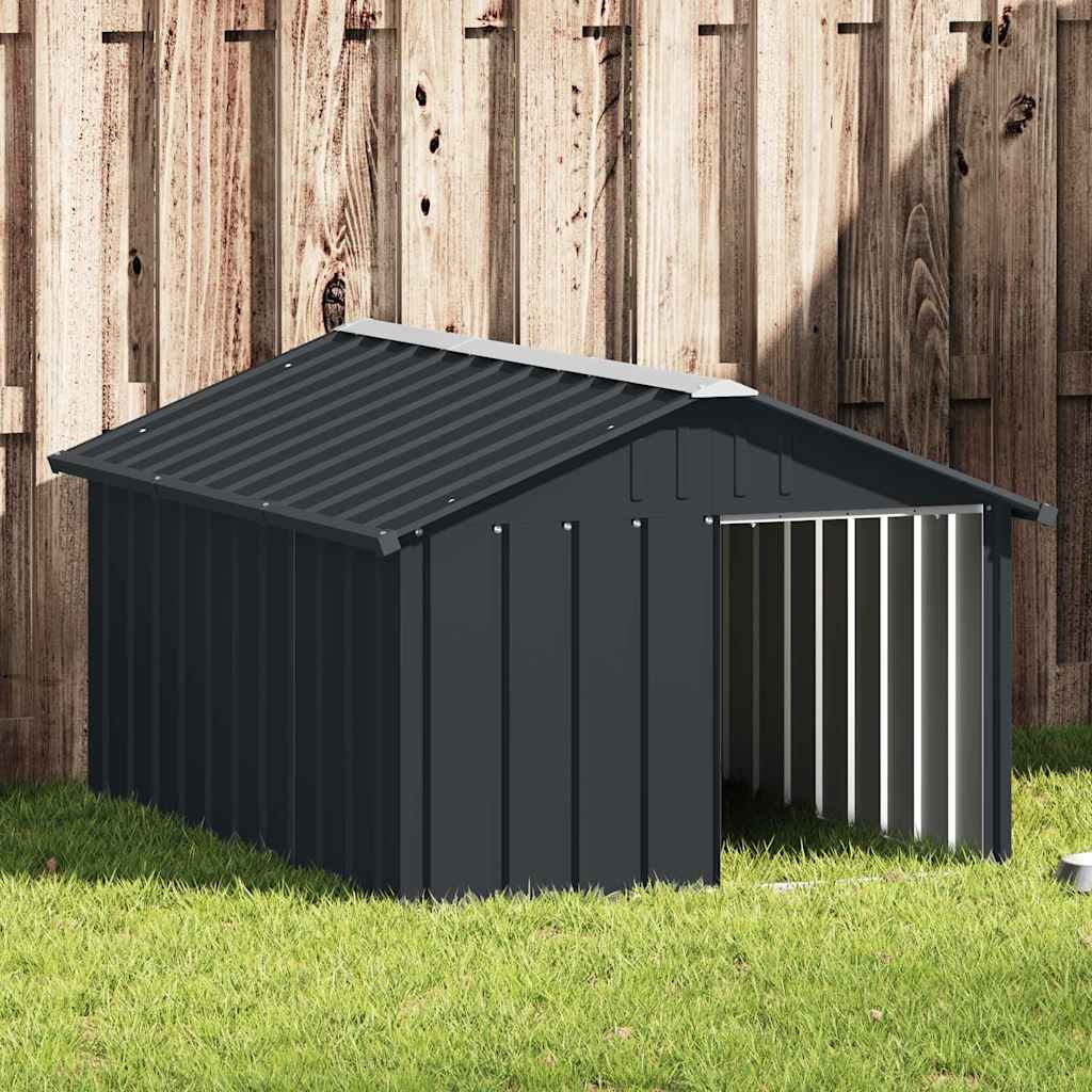vidaXL Casa perros acero galvanizado gris antracita 116,5x153x81,5 cm Antracita