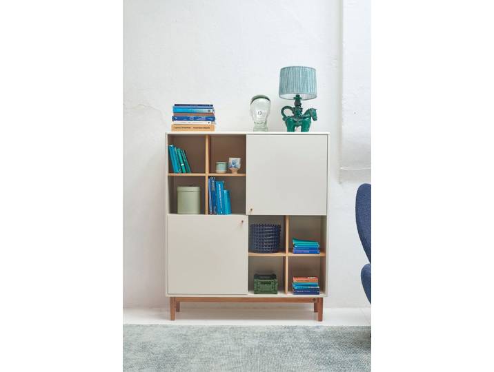 HOME OF COLORS Highboard COLOR LIVING Highboard, stylisher Stauraum, gerundete Kanten, Hochwertig lackiert - rare Einzelstücke