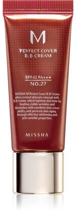 Missha M Perfect Cover BB Creme mit sehr hohem UV-Schutz kleine Packung Farbton No. 27 Honey Beige SPF 42/PA+++ 20 ml