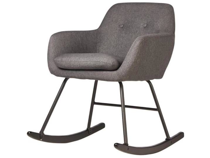 Rocking chair - ATHM DESIGN - ROCKY Gris - Assise Tissu - Pieds Metal Noir