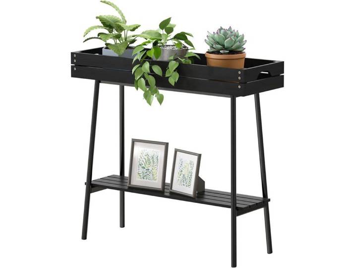 Support Pour Plantes D'Intérieur En Bambou 2 Niveaux Pour Plantes D'Intérieur Rebord De Fenêtre Support De Pot De Fleurs Ban[CA212]