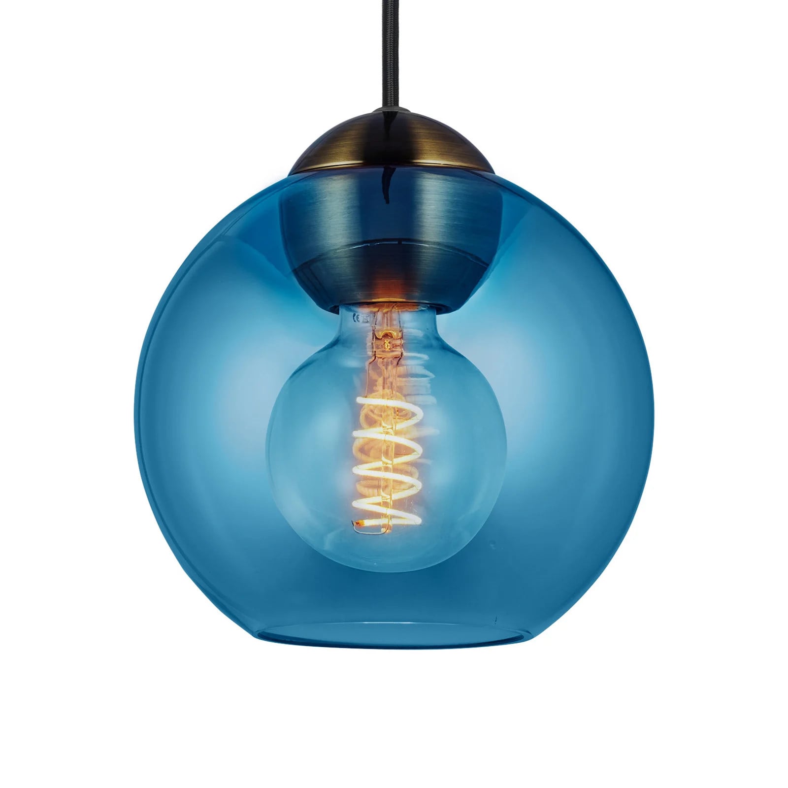 Halo Design BUBBLES hanglamp, blauw, glas, Ø 18 cm, E27