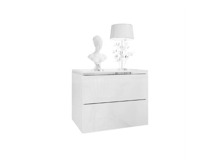 Lookway Nachttisch AURORA II SILVER Hängender Nachttisch mit LED‑Beleuchtung (1x Nachttisch), 50x37x40 cm