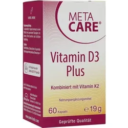 META-CARE Vitamin D3 Plus 10.000 I.E + 80 μg K2 60 St