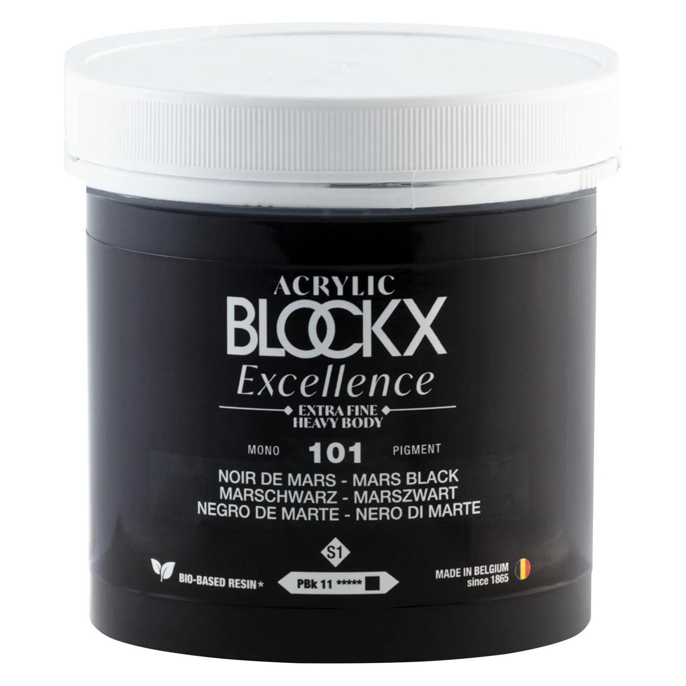 BlockX Acrylic Excellence, extrafeine Acrylfarbe, Tube 250ml - Marsschwarz (250 ml) (72101BXC)