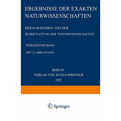 Ergebnisse der Exakten Naturwissenschaften, Taschenbuch von , Springer Berlin, 978-3-642-93849-8