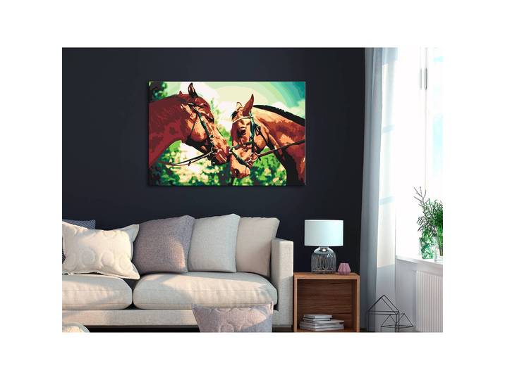 Peinture par numéro - Chevaux Lin Beige 40 x 50cm