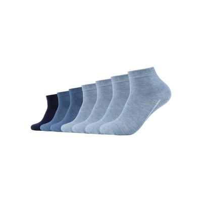 Kurzsocken CAMANO "ca-soft", Damen, Gr. 43-46, blau (denim, meliert), Baumwollmischung, meliert, normal, Socken, mit hohem Baumwollanteil