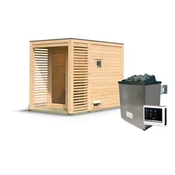 Karibu Gartensauna Saunahaus Angkor 1 9 kW Ofen inkl. Steuergerät