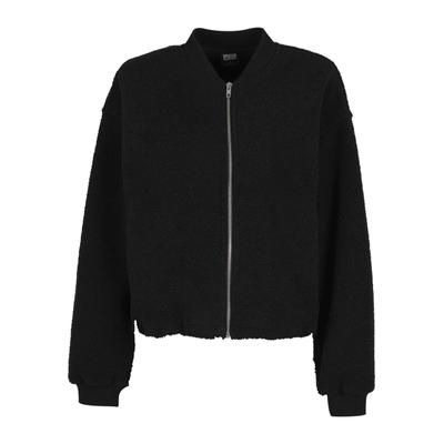 Langmantel URBAN CLASSICS "Urban Classics Ladies Structured Bomber Jacket", Damen, Gr. M, schwarz, 100% Polyester, Mäntel