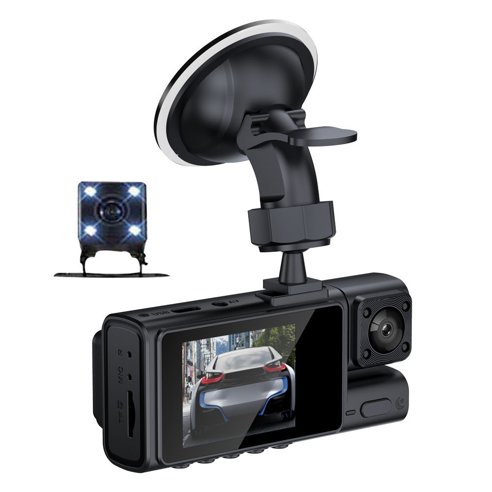 Cocosity 3-camera dashcam met parkeerbewaking, achteruitkijkspiegel en wifi-verbinding
