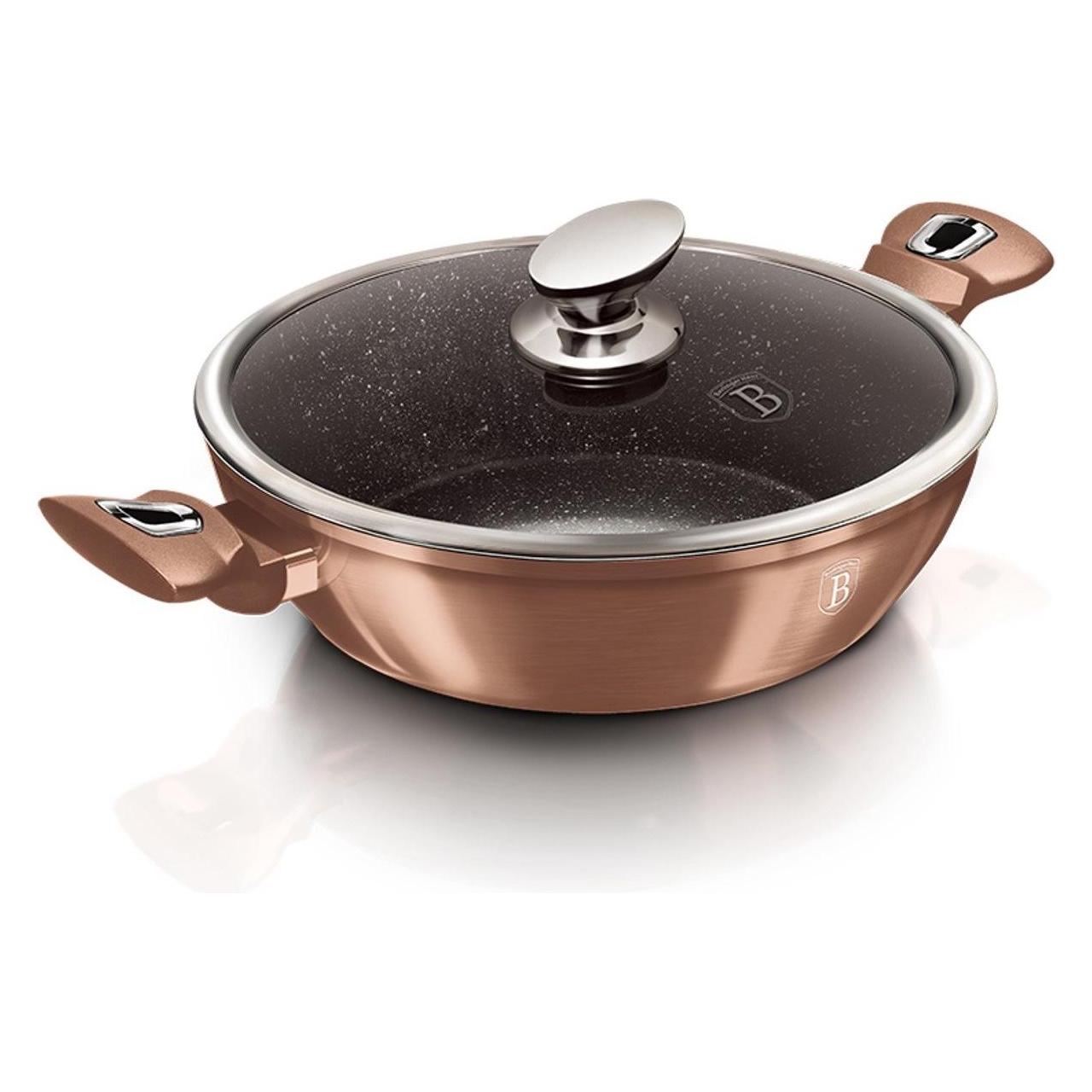 BerlingerHaus GRANITE POT 28cm BH-1519 ROSE GOLD (Bratpfanne, Kochtopf, Aluminium, 28 x 7.50 cm) (BH/1519N)