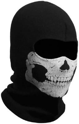Uplifted Goods Winter Thermal Motorcycle Balaclava Mask For Warm Windproof Outdoor Riding black And White