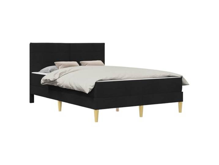 TUERYAFEK Bettrahmen Schwarz 140 x 200 cm Polyester Sperrholzrahmen, Kunststoffbeine, Schaumstoffmatratze, pflegeleicht
