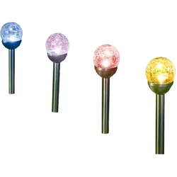 XXL-LED-Solar-Kugel "Crashglas" 4er-Set