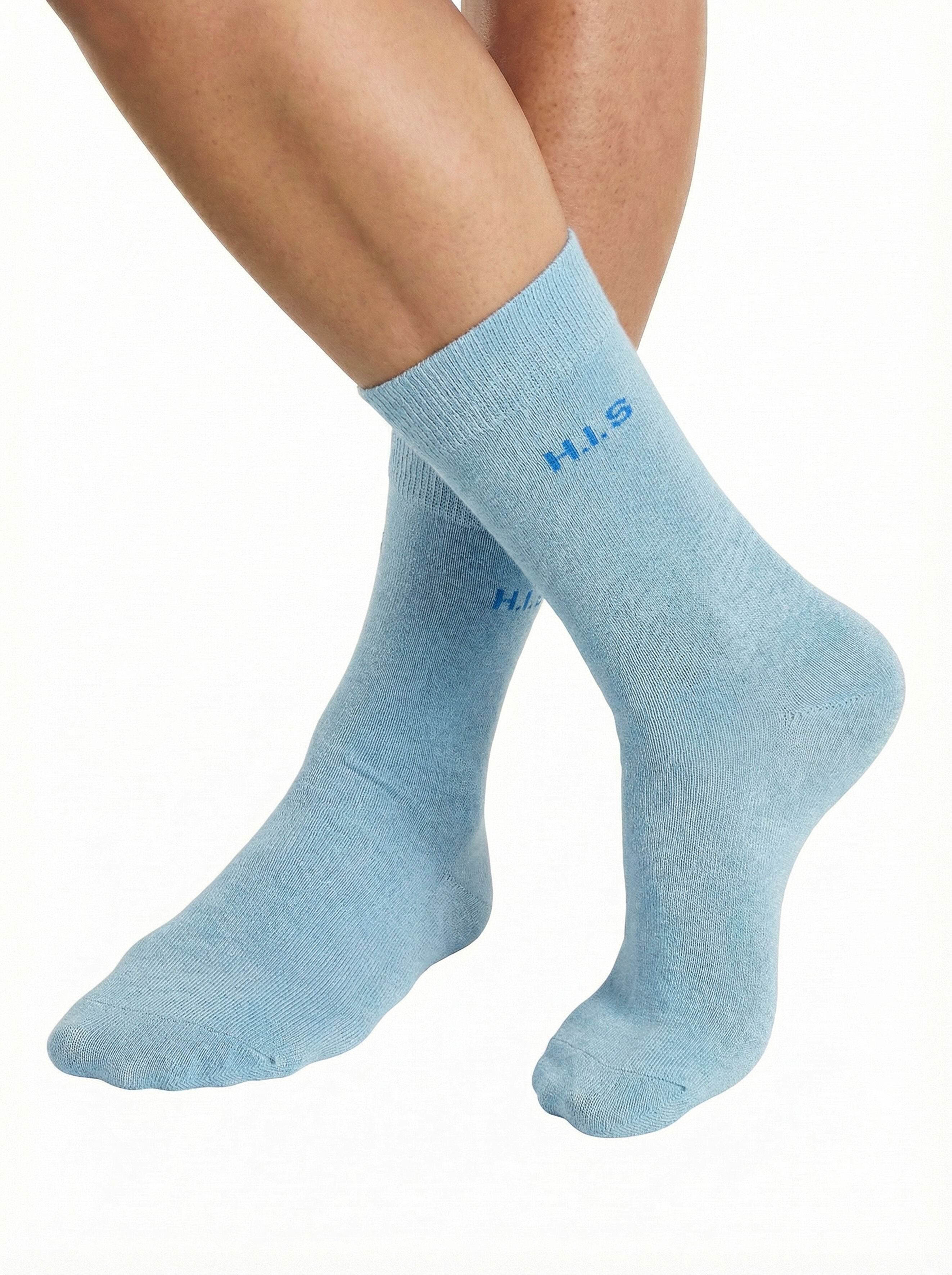 Basicsocken H.I.S "Für Job und Freizeit", Damen, Gr. 47-48, Sockengröße, bunt (1x grau meliert, 1x anthrazit meliert, 1x schwarz, 1x hell jeans meliert, 1x dunkel jeans meliert, 1x marine), Baumwollmischung, unifarben, elastisch, Socken, mit weicher Frott