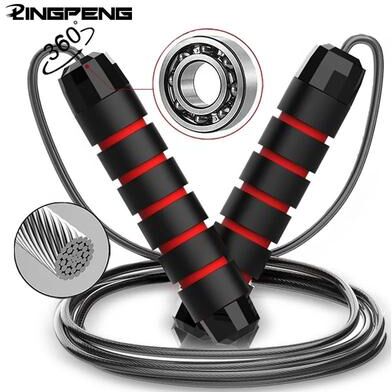 Inspired Finds Adjustable Ball Bearing Speed Wire Jump Rope With Foam Handles For Fitness two purpose pink