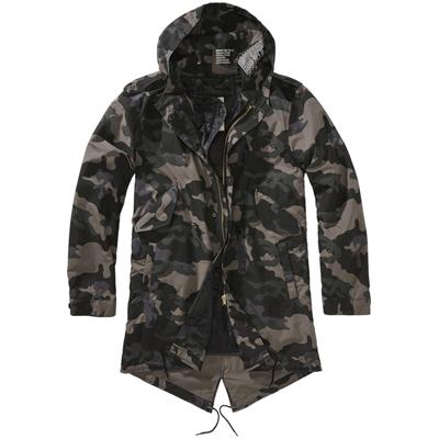 Winterjacke BRANDIT "Brandit Herren M51 US Parka", Herren, Gr. 5XL, grün (schwarzcamo), 73% Baumwolle, 27% Polyamid, Jacken Winterjacke