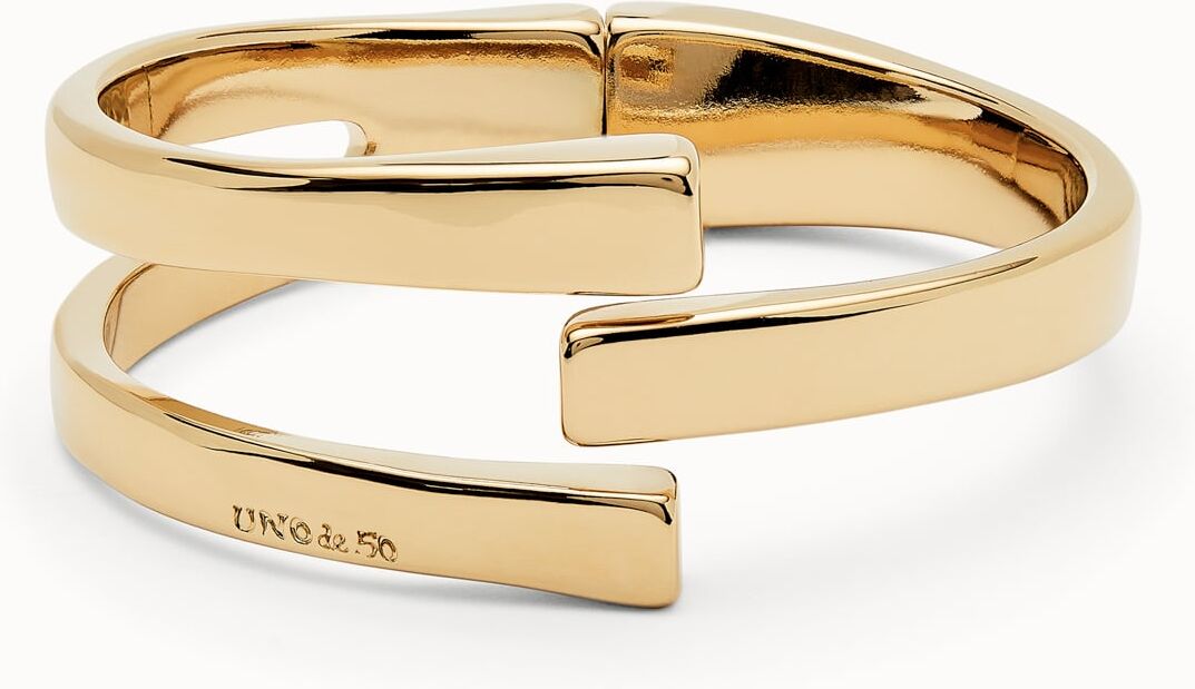 UNOde50 Pulsera rigida bañada en oro de 18k Dorado M