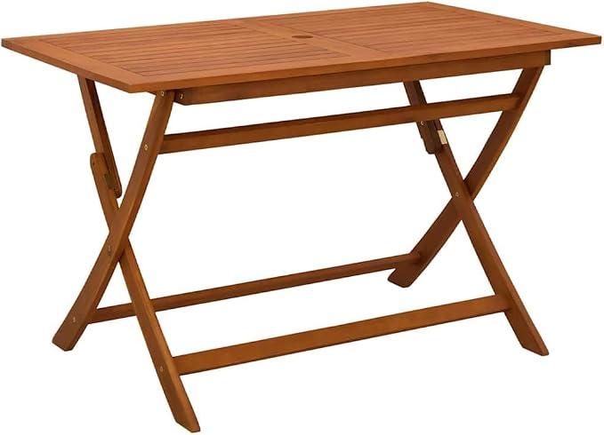 Gartentisch klappbar aus massivem Eukalyptusholz 120 x 70 x 75 cm, wetterfest, pflegeleicht, platzsparend, für Terrasse Balkon Outdoor Essen und Grillen