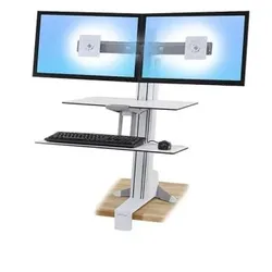 Ergotron WorkFit-S Dual mit Arbeitsfläche, weiß (33-349-211)