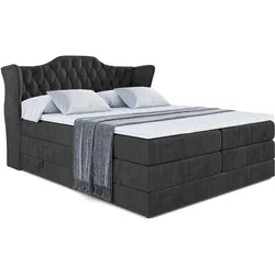 BOXSPRINGBETT VILA KING - 120x200 - H3/H4 - Schwarz