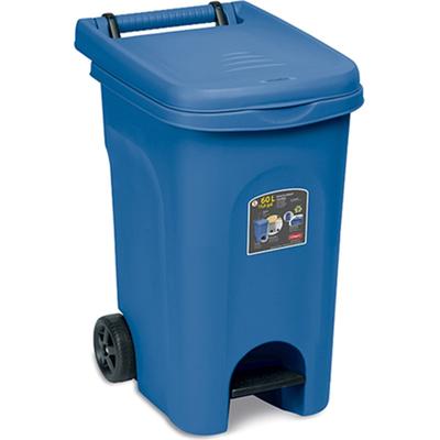 Stefanplast Urban Eco System 60L Abfalleimer mit Capri Blue Pedal