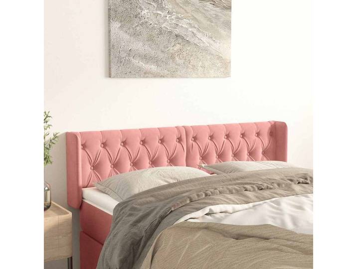 vidaXL Kopfteil vidaXL Kopfteil mit Ohren Rosa 147x16x78/88 cm Samt