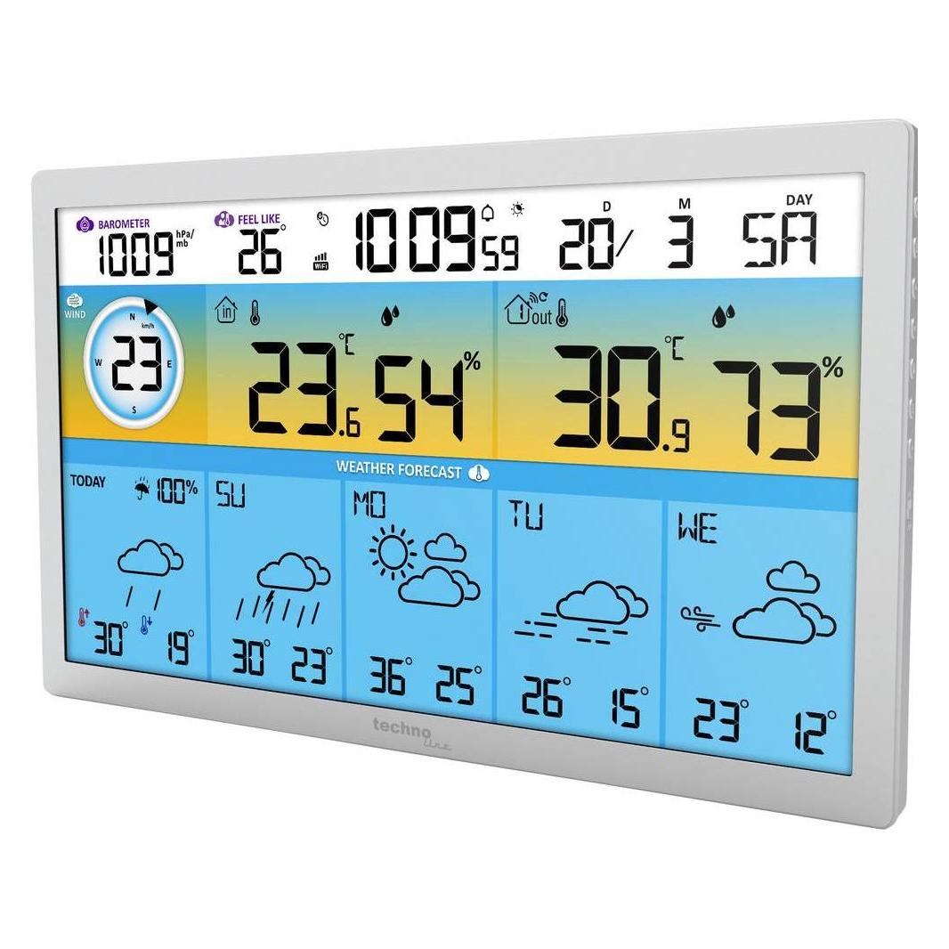 Technoline weerstation - WD 2500 - 373x228x30mm - zilver - met 1 buitensensor - TL-WD2500 (WD2500)