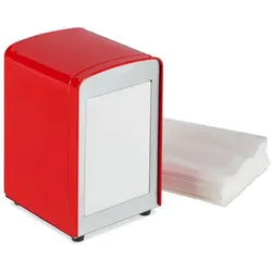 Relaxdays 2 x Serviettenspender Retro rot Rot,Silber