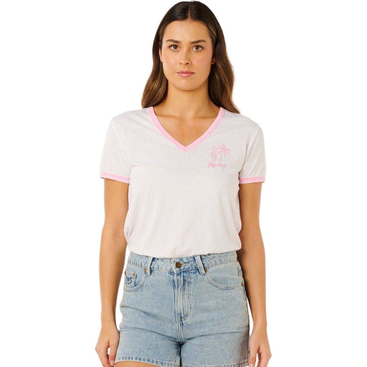 RipCurl Hotel Malibu V-neck optical white (3262) XS 0MOWTE-3262-XS