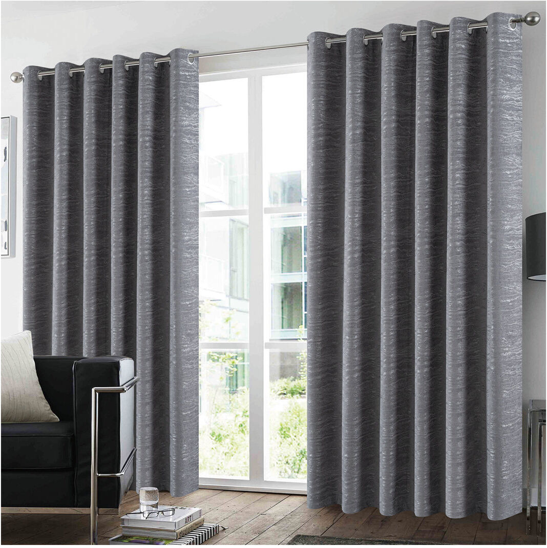 GC GAVENO CAVAILIA Premium Jacquard Blackout Curtains Pair - Light Blocking Window Drapes Noise Reducing Polyester Panels for Living Room Bedroom Décor Grey 228cm Width x 228cm Drop