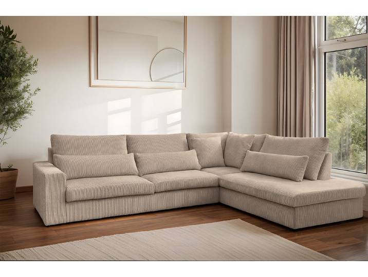 Kaiser Möbel Ecksofa SVEN in L-Form für das Wohnzimmer, Stoff Poso, Freistehend Hohe Scheuerfestigkeit Haustierfreundlich