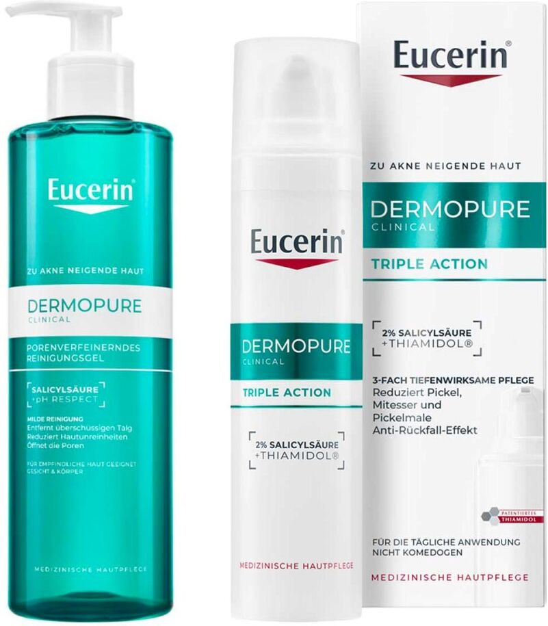 Eucerin Dermopure Clinical Reinigungsgel & Triple Action Creme 1Set