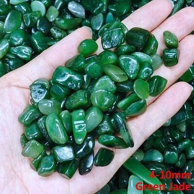Inspire Select Natural Quartz Crystal Chip Stones Irregular Healing Gravel For Aquarium, Feng Shui & DIY Decor green Jade 3.53 Oz