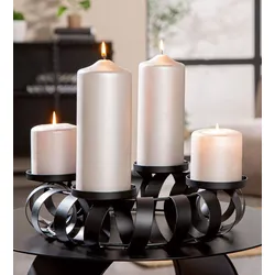 Adventsleuchter Twirl schwarz Metall
