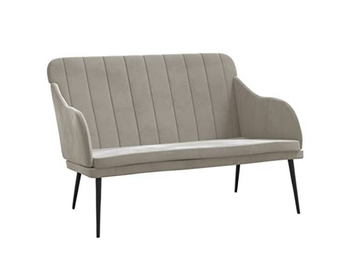 Makastle Sitzbank Hellgrau 110x76x80 cm Samt