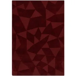 TEPPICH aus Wolle DEBEN in Rot, geometrisch-abstrakt, 160 x 230 cm