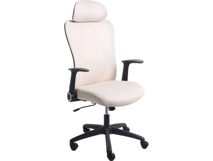 BELIANI Bürostuhl Beige Stoff Verstellbare Kopfstütze Armlehnen Drehbar Höhenverstellbar Neigbar Modern Schreibtischstuhl Homeoffice Arbeitsplatz